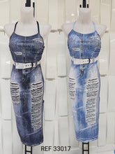 Cargar imagen en el visor de la galería, Vestido Lycra Efecto Vaquero
