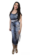 Cargar imagen en el visor de la galería, Vestido Lycra Efecto Vaquero
