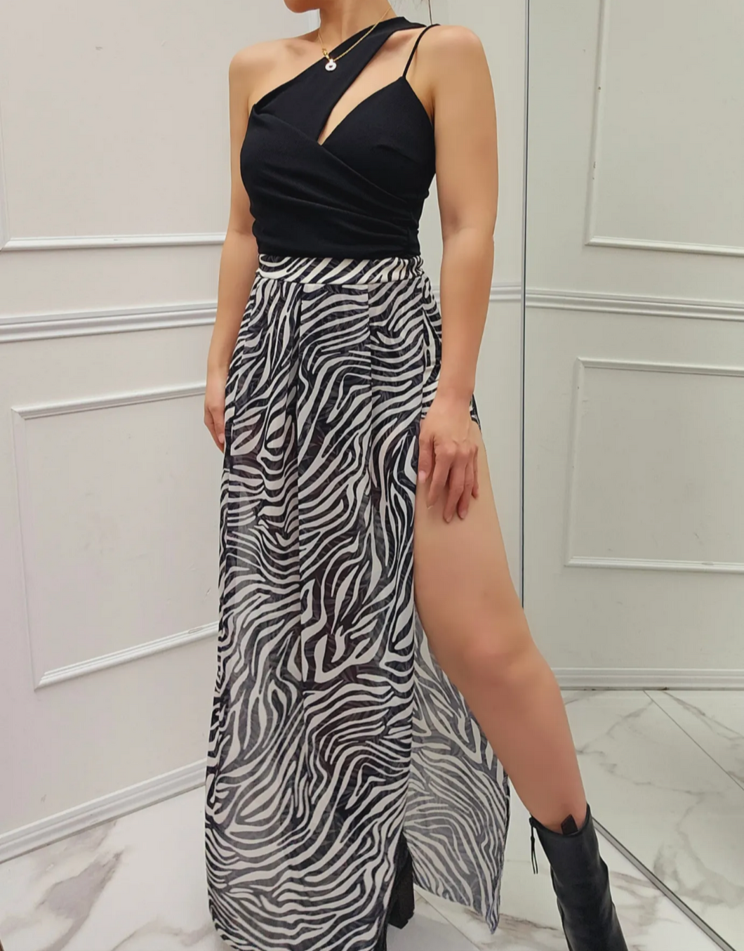 Falda Pantalón Cebra Larga