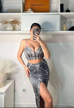 Cargar imagen en el visor de la galería, Conjunto Midi Lycra Efecto Vaquero
