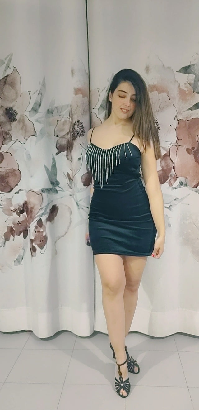 Vestido Terciopelo Strass